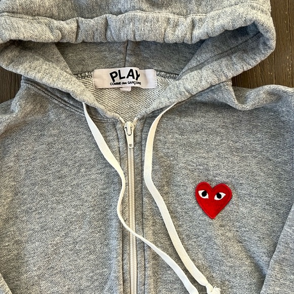 Comme Des Garsons Play Zip-up Hoodie, Size Small - Picture 2 of 5